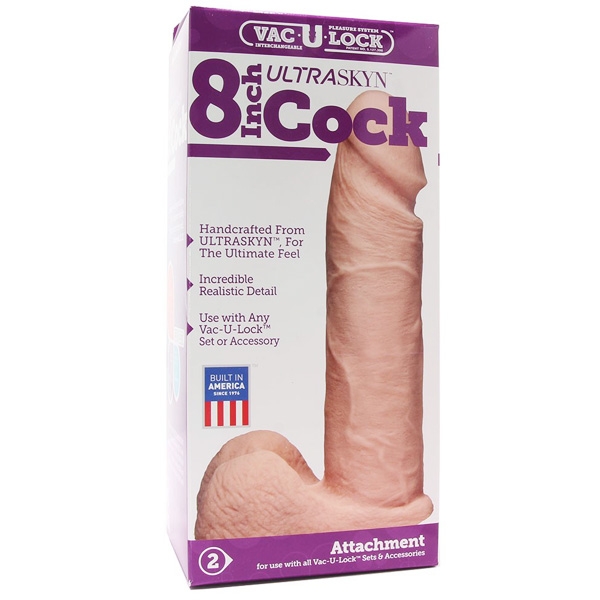 Фаллос-насадка Vac-U-Lock 8" Ultraskyn, Doc Johnson